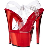 Rot Transparent 18 cm SKY-308 Plateau High Heels