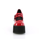 Rot Vegan 11,5 cm DemoniaCult KERA-08 mary jane plateau pumps