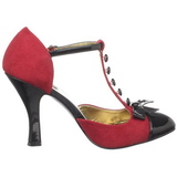 Rot Velour 10 cm SMITTEN-10 Rockabilly pumps mit niedrigem absatz