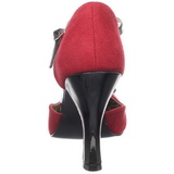 Rot Velour 10 cm SMITTEN-10 Rockabilly pumps mit niedrigem absatz