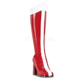 Rot Weiss 7,5 cm GOGO-305 Kniehoche Damen Stiefel