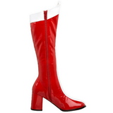 Rot Weiss 7,5 cm GOGO-305 Kniehoche Damen Stiefel