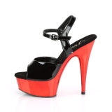 Rot chrome plateau 15 cm DELIGHT-609 pleaser high heels