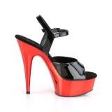 Rot chrome plateau 15 cm DELIGHT-609 pleaser high heels