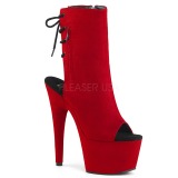 Rot faux suede 18 cm ADORE-1018FS pole dance ankle boots