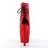 Rot faux suede 18 cm ADORE-1018FS pole dance ankle boots