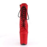 Rot faux suede 20 cm FLAMINGO-1020FS pole dance ankle boots