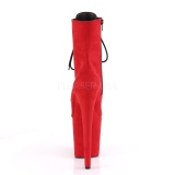 Rot faux suede 20 cm FLAMINGO-1020FS pole dance ankle boots
