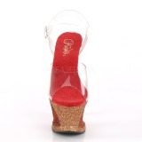 Rot glitter 18 cm Pleaser MOON-708OMBRE pole dance high heels schuhe