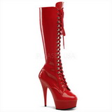 Rot lackstiefel 15,5 cm DELIGHT-2023 plateau schnürstiefel high heels