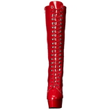 Rot lackstiefel 15,5 cm DELIGHT-2023 plateau schnürstiefel high heels