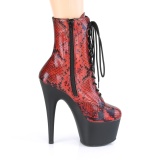 Rot schlangenmuster 18 cm ADORE-1020SP exotic pole dance stiefeletten