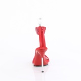 Rote 11,5 cm CHIC-40 fesselriemchen sandaletten mit stiletto metallabsatz