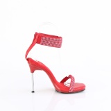 Rote 11,5 cm CHIC-40 fesselriemchen sandaletten mit stiletto metallabsatz
