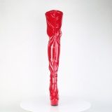 Rote 15 cm DELIGHT-4000 Vinyl overknee stiefel crotch hoch