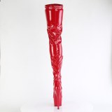 Rote 18 cm ADORE-4000 Vinyl overknee stiefel crotch hoch