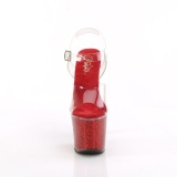 Rote 18 cm LOVESICK-708SG glitter plateau high heels sandaletten