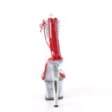 Rote 18 cm SKY-327RSI pleaser high heels mit strass knöchelmanschette