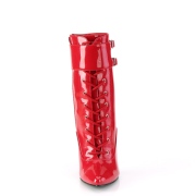Rote Lack 15 cm DOMINA-1023 Damen Stiefeletten für Männer