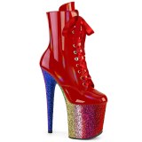 Rote glitter 20 cm FLAMINGO-1020HG exotic pole dance stiefeletten