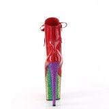 Rote glitter 20 cm FLAMINGO-1020HG exotic pole dance stiefeletten