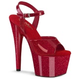 Rote high heels 18 cm ADORE-709GP glitter plateau high heels