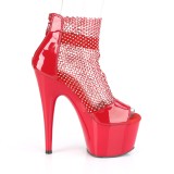 Rote high heels 18 cm ADORE-765RM glitter plateau high heels