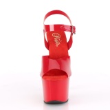 Rote high heels 18 cm SKY-308N JELLY-LIKE stretchmaterial plateau high heels