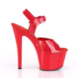 Rote high heels 18 cm SKY-308N JELLY-LIKE stretchmaterial plateau high heels