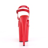 Rote high heels 20 cm FLAMINGO-808N JELLY-LIKE stretchmaterial plateau high heels