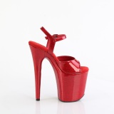 Rote high heels 20 cm FLAMINGO-809GP glitter plateau high heels