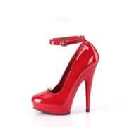 Rote lackpumps 15 cm SULTRY-686 high heel pumps mit fesselriemchen