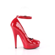 Rote lackpumps 15 cm SULTRY-686 high heel pumps mit fesselriemchen