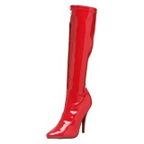 Rote lackstiefel 13 cm SEDUCE-2000 spitze stiefel mit stiletto absatz