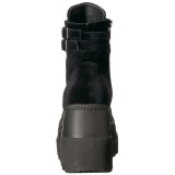 Samt 11,5 cm SHAKER-52 lolita stiefeletten gothic wedge plateau