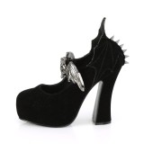 Samt 13 cm DEMON-18 gothic pumps mit verstecktem plateau