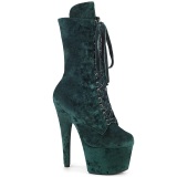 Samt 18 cm ADORE-1045VEL Grne high heels stiefeletten