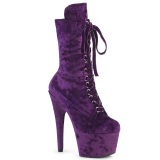 Samt 18 cm ADORE-1045VEL Lila high heels stiefeletten