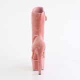 Samt 18 cm ADORE-1045VEL Rosa high heels stiefeletten + zehenschutz