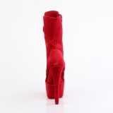 Samt 18 cm ADORE-1045VEL Rote high heels stiefeletten + zehenschutz