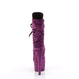 Samt 18 cm ADORE-1045VEL lila high heels stiefeletten + zehenschutz