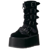 Samt 9 cm DAMNED-225 plateau damenstiefel mit schnalle