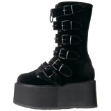 Samt 9 cm DAMNED-225 plateau damenstiefel mit schnalle