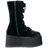 Samt 9 cm DAMNED-225 plateau damenstiefel mit schnalle
