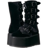 Samt 9 cm DAMNED-225 plateau damenstiefel mit schnalle