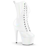 Schnürboots 18 cm ADORE-1040WRHG platform high heel boots hologramm weisse