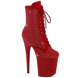 Schnürboots 20 cm FLAMINGO-1020RM boots high heels strass rote