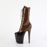 Schnürboots 20 cm FLAMINGO-1054DC platform high heels boots coffee