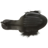 Schwarz 10 cm CLASSIQUE-01F damen pantoletten mit marabou federn