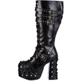 Schwarz 11,5 cm CHARADE-206 lolita stiefel gothic plateau stiefel